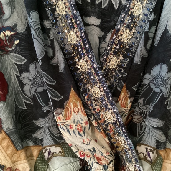 Camilla Kimono Sleeves V-Neck Surplice Mini Dress *Hotel Boheme* 100% Silk - Picture 6 of 16